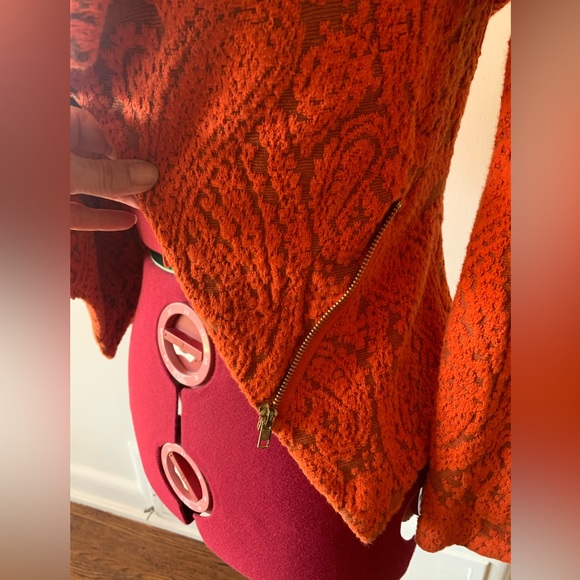 ANTHROPOLOGIE ORANGE JACQUARD JACKET/BLAZER - Picture 4 of 11
